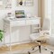 Space Saving Home Office Desk with 2 Fabric Drawers and 4 Hanging Hooks